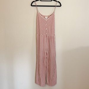 Caution to the Wind White & Red Jumpsuit Size M